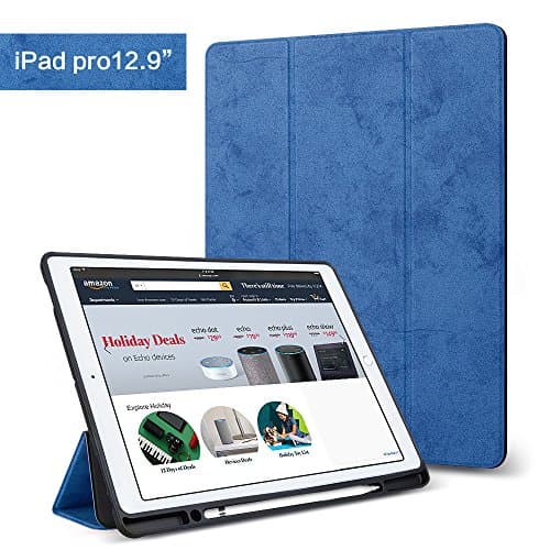 XIWMIX Magnetic Case for New iPad Pro 12.9 2018, Ultra Slim Lightweight Smart Cover with Apple Pencil Magnetically Attach Charge, Auto Sleep/Wake Cover for The iPad Pro 12.9 2018 (Light Blue)