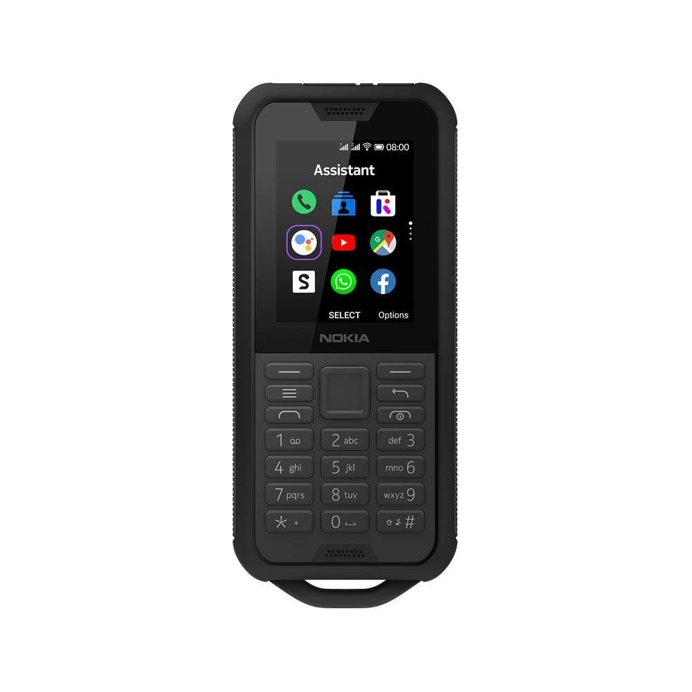 Nokia 800 Tough 2.4-inch 4G SIM-free, waterproof, dustproof and fall-proof phone, a camera, a flashlight, a Google Assistant button and app support - Black