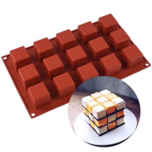 3.5 CM Magic Cube 15 Square Silicone Mold Mousse Mould Small Cake Mold Soap Moulding Tools Ice Cube Tray