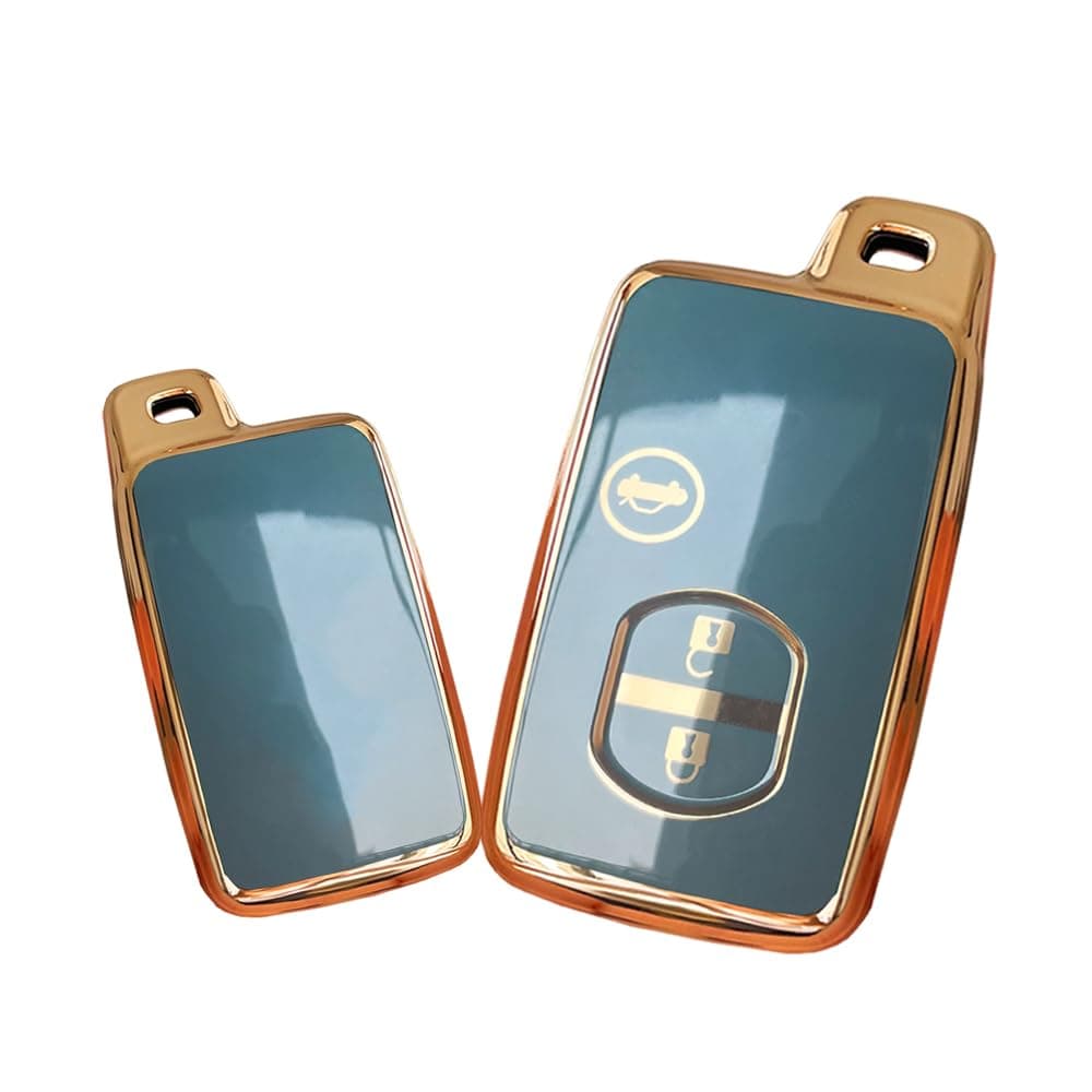 HIBEYO for Toyota 86 Crown Mark X Camry Prius Wish Ractis Avensis Aqua IQ Vitz Land Cruiser Prado Key Fob Cover Accessories Key Shell Cover Smart Key Holder Protector for Toyota Key Case-Gray