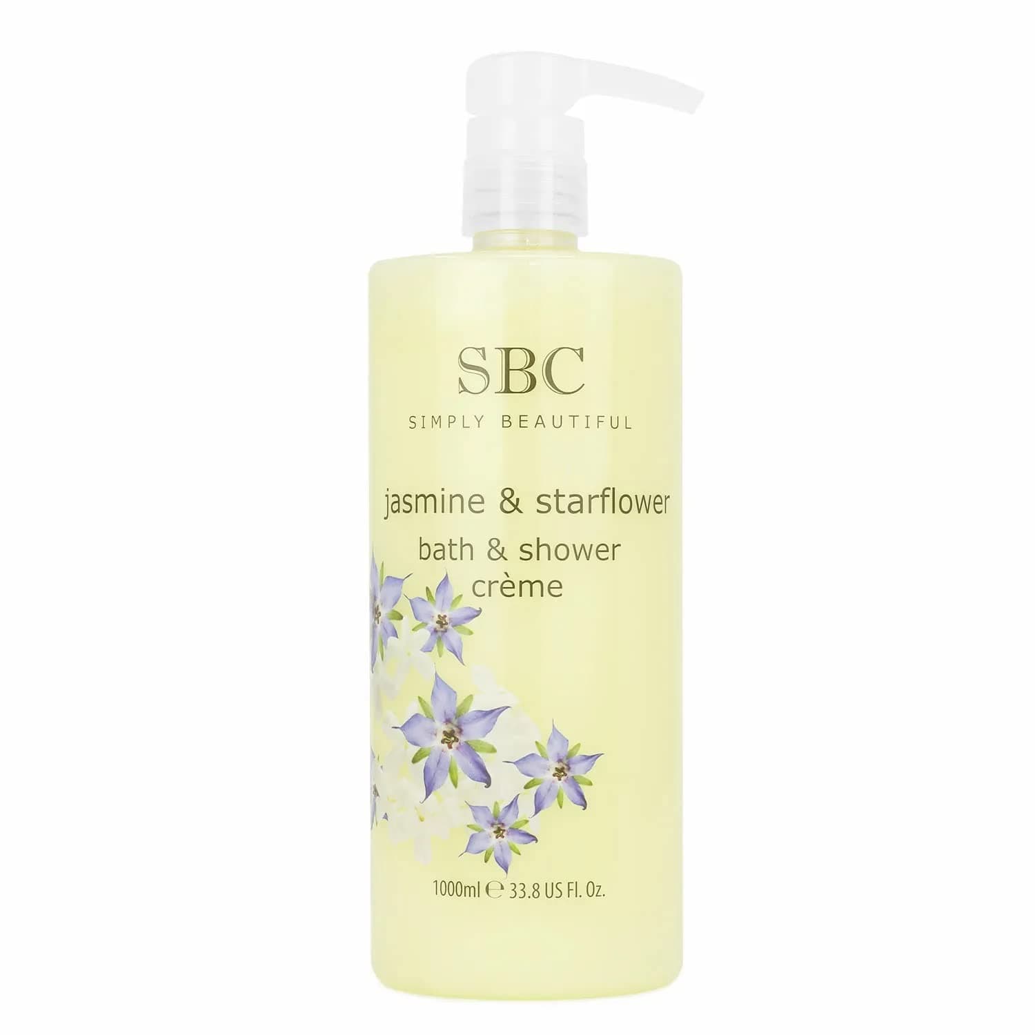 Jasmine & Starflower Body Wash 1000ml - Gentle, Floral Shower Wash and Bubble Bath for Unbalanced, Dry or Stressed Skin