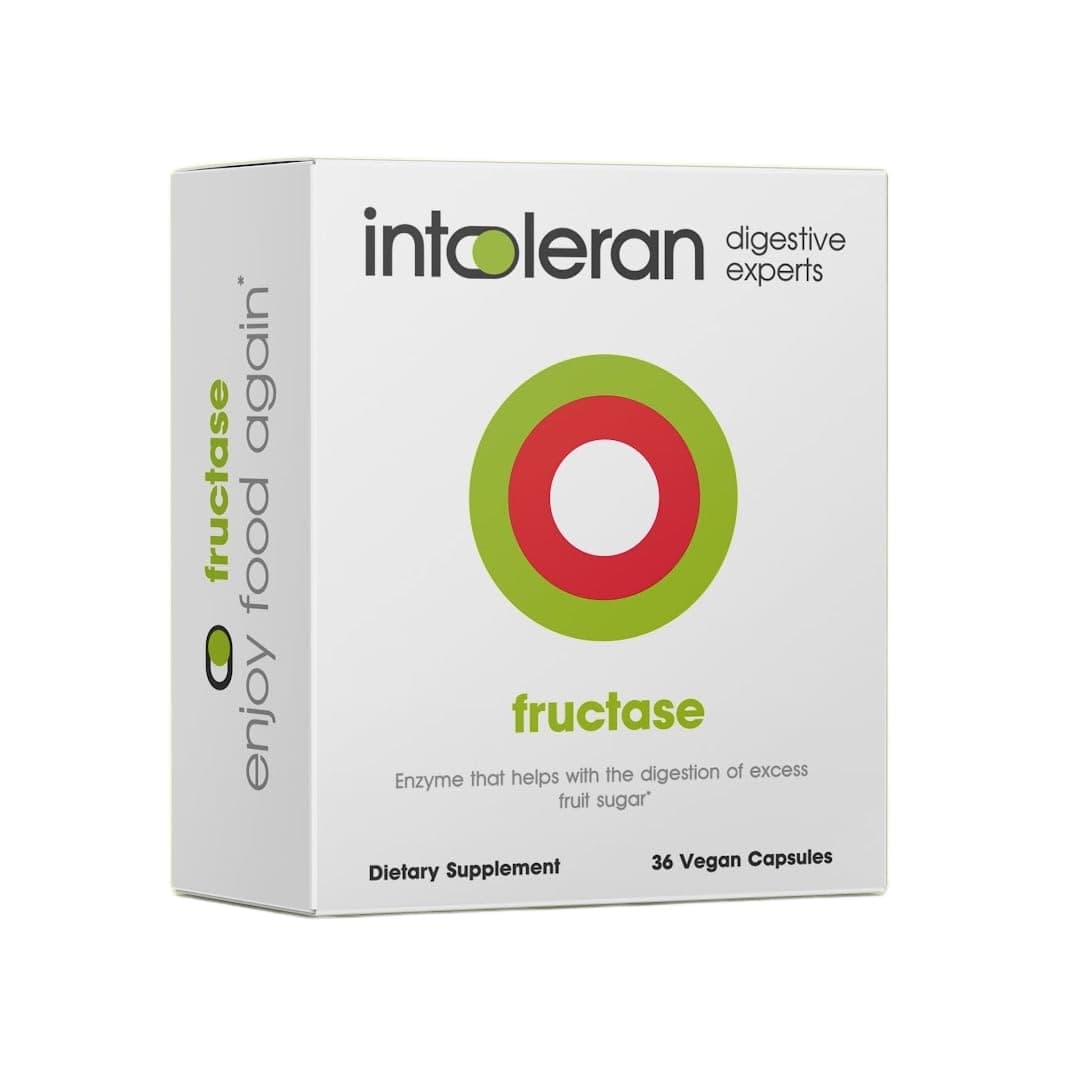Intoleran Fructase Digestive Enzymes - 36 Capsules | Supplement for Fructose Intolerance | Enzymes to Help Digest Sugary Foods & Drinks (Fruit Sugar) | Fast Acting | Pure and Vegan | Low FODMAP