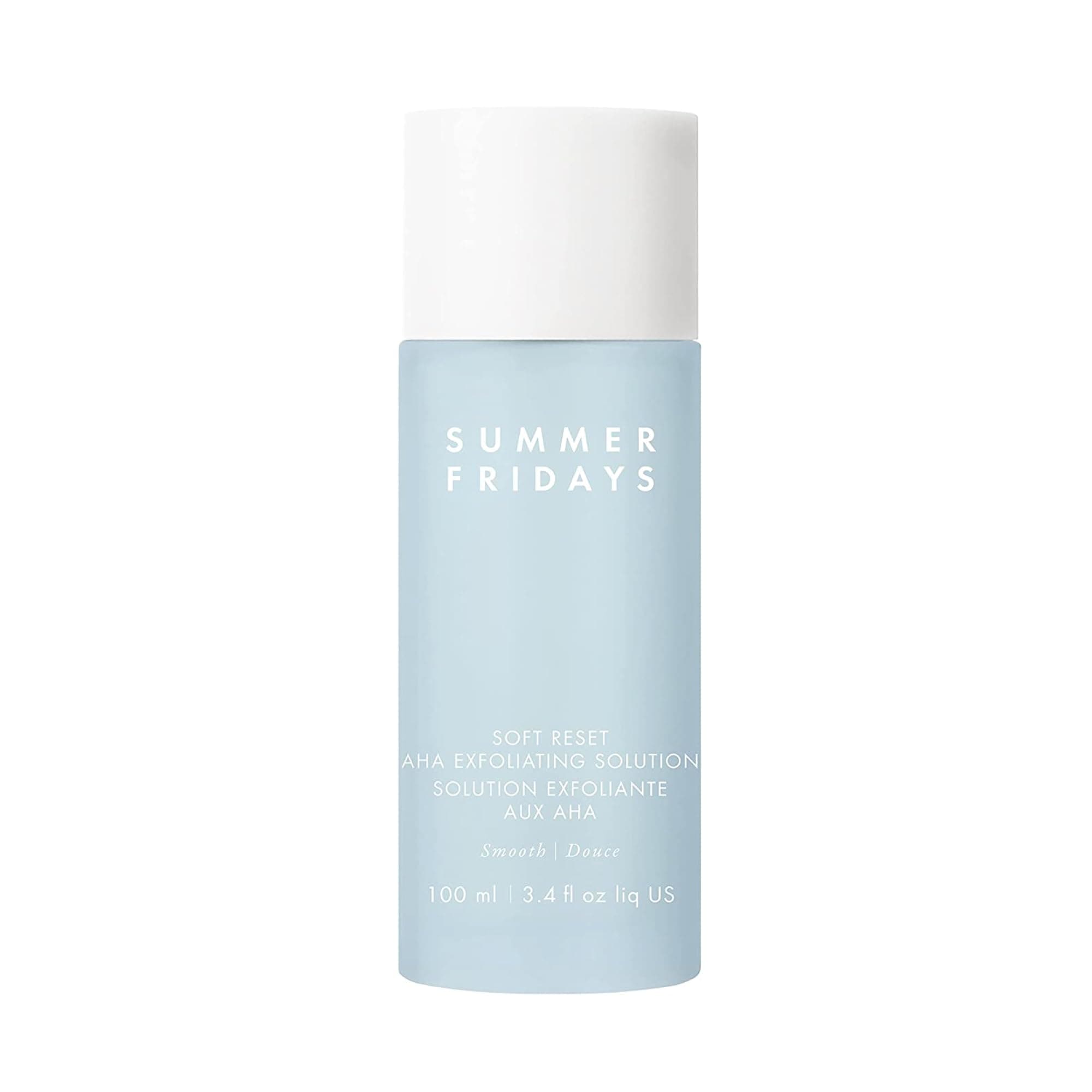 Soft Reset AHA Exfoliating Solution - Overnight Facial Exfoliator that Smoothes + Refines Texture - Enriched with Glycolic & Lactic Acid to Help Smooth Fine Lines + Wrinkles (3.4 Fl Oz)