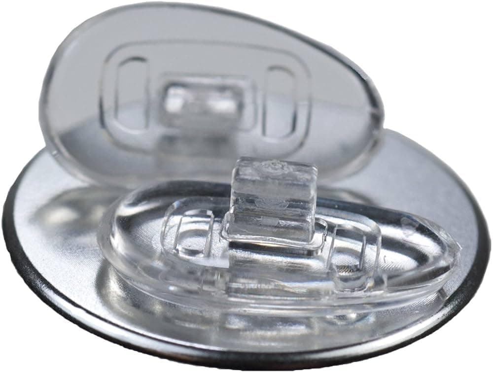 D-Shaped Glasses Nose Pads - Premium Grade Push-in Silicone Nose Pads 15 mm/0.6'' | 3 Pairs Nose Pads for Glasses, Spectacles, Reading Glasses and Eyeglasses