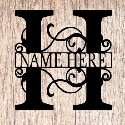 AJD DesignsPersonalized Last Name H Door Hanger - 20" Metal Monogram Door Hanger- Metal Last Name Sign - Split Letter Monogram - Initial Door Wreath - Last Name Wall Decor - Metal Wall Decor - Gift
