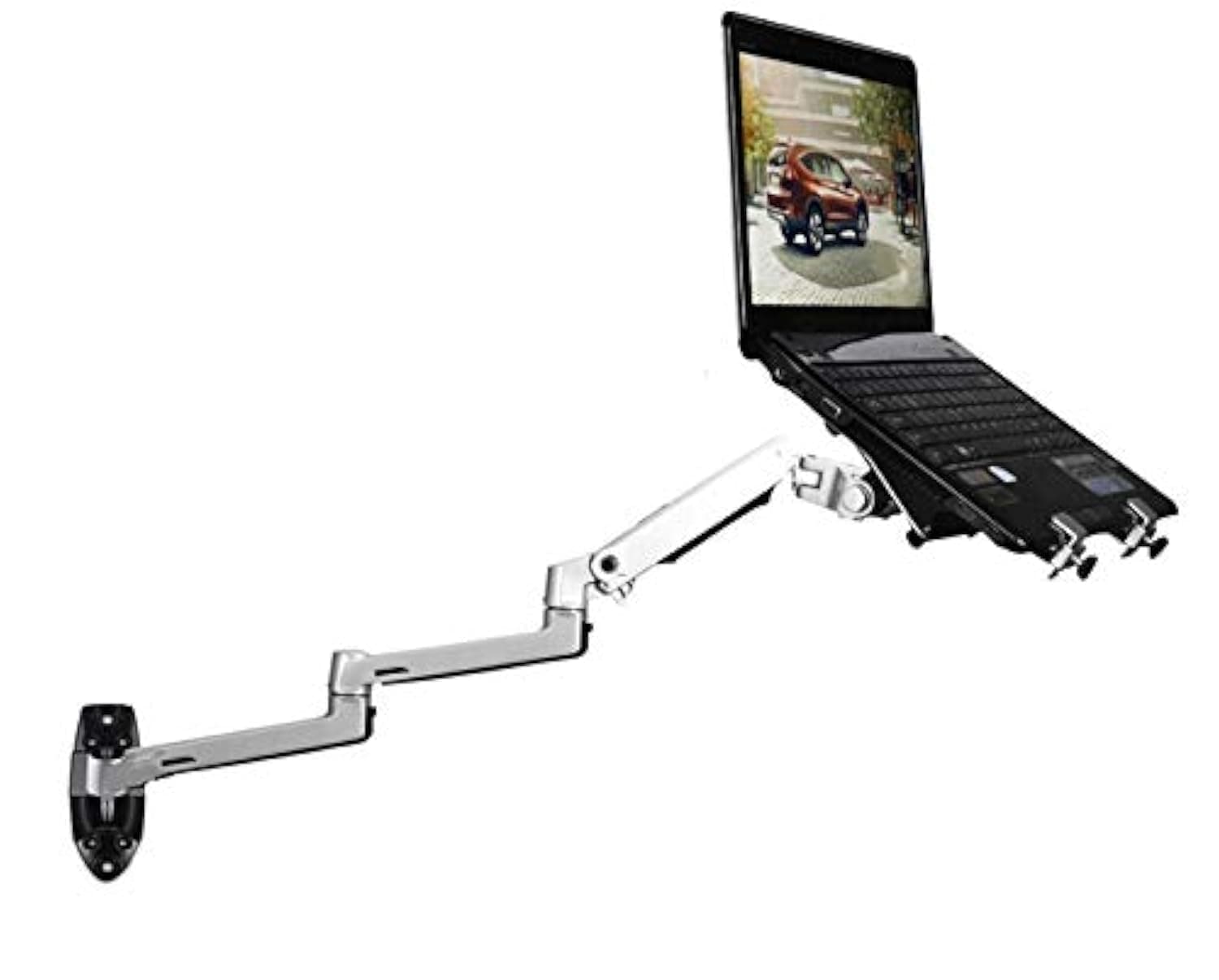 XSJ8013WT Wall Mount Laptop Holder Ultra Long Arm Aluminum Mechanical Spring Full Motion Laptop Mount Arm Monitor Holder Lapdesk (Black)