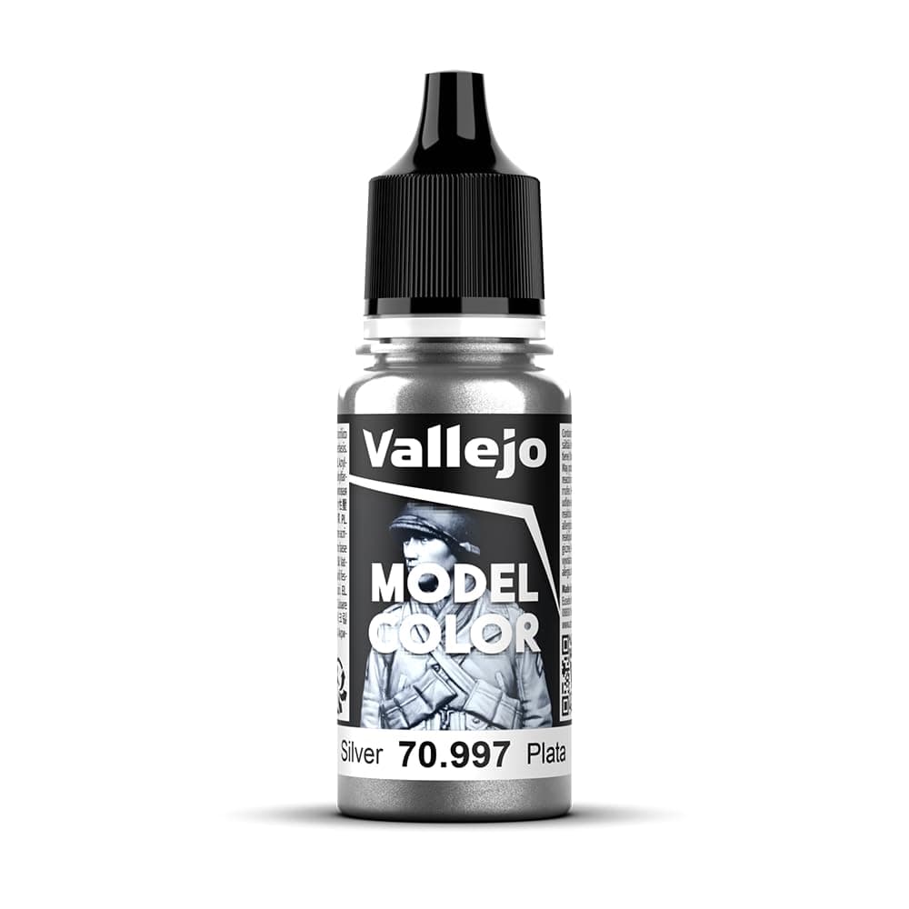 Vallejo VJ70997 Model Color 17 ml Acrylic Paint - Metallic Silver