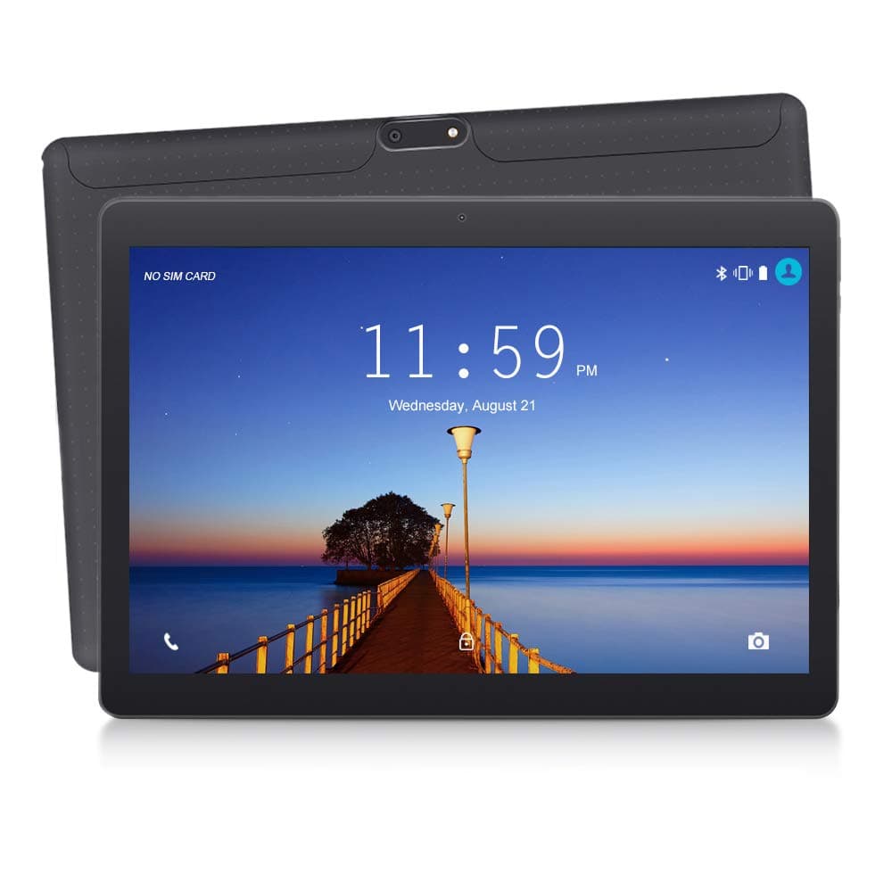 YUNTAB K107 10.1'' Andorid Tablet,MTK6580 Quad-Core 1.3GHZ,1GB RAM+16GB ROM,HD IPS Screen,Dual Camera,Dual SIM Slot,Support 3G/2G,WI-FI,GPS,Bluetooth(Black)