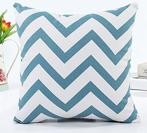 Tukoh™ Teal Cushion Cover - Zig Zag Pattern - 45cm by 45cm