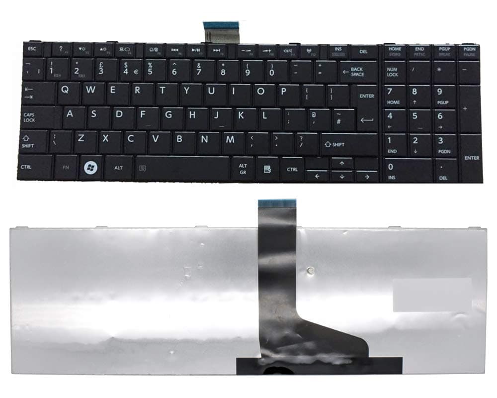 Keyboard Compatible for TOSHIBA SATELLITE PRO C850 C855 C850D C870 L850 L855 C850-1KN C850-1LK C850-1C2 C850-1GL C850-1NU C850-1G2 C850-1LH C850-1NU UK Layout