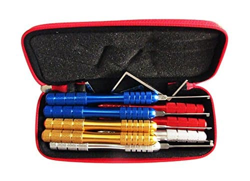 â HUK/Honest 8pcs Dimple Lock Pick Set with Colorful Round Handel,Kaba Door Lock Double-end Lock Pick Tool for Locksmith (HUK)
