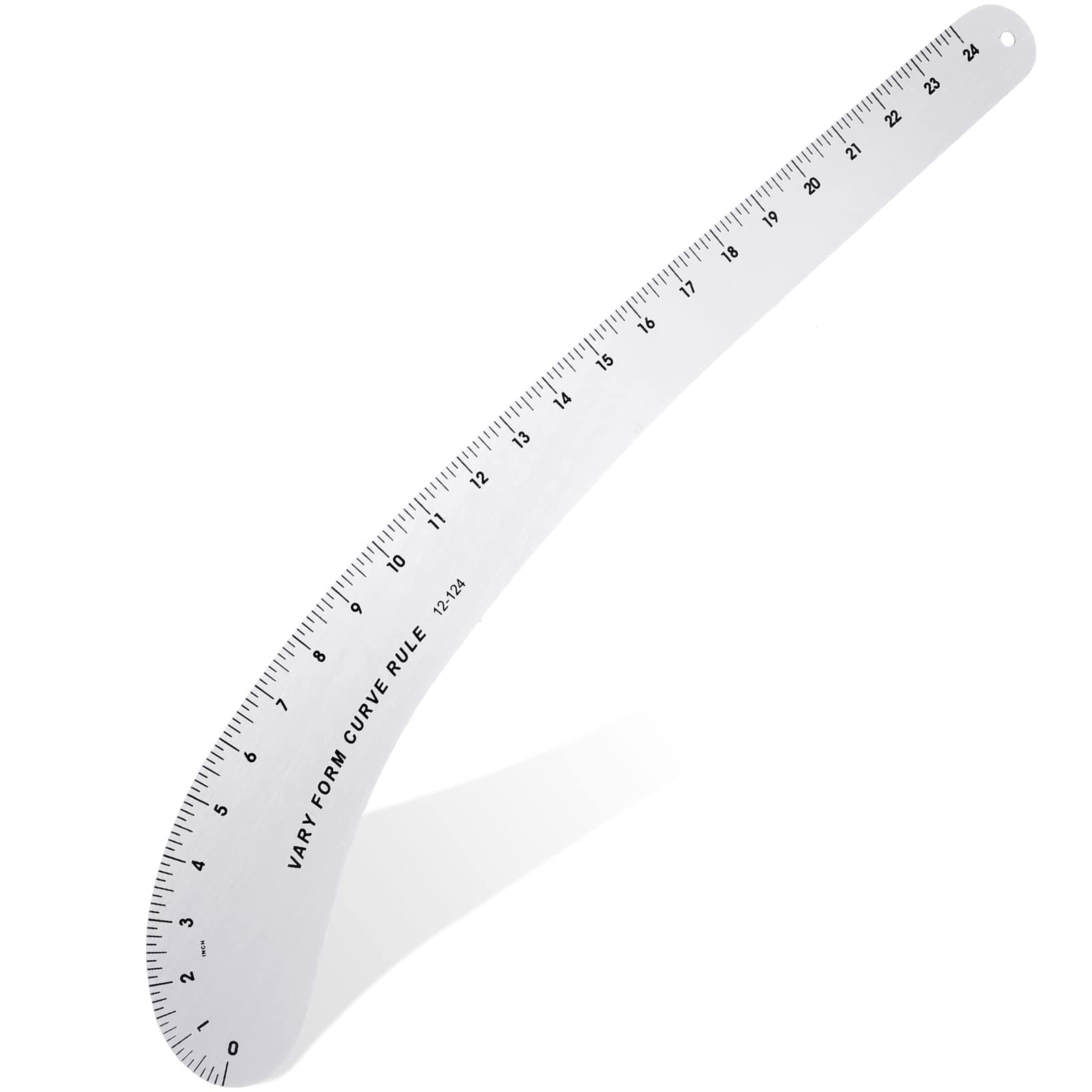 Xuhal French Curve Square Ruler Solid Aluminum Vary Form French Curve Hip Measuring Ruler for Making Crafts Sewing Design Supplies(Curve)