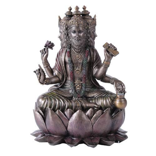 Pacific Giftware Hindu Brahma God Four Faced Vedas Statue