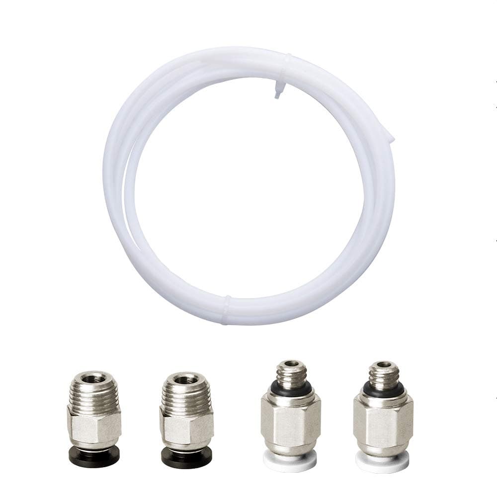 Redrex 2M PTFE Bowden Tube with 2Pcs PC4-M6 and 2Pcs PC4-M10 Pneumatic Connectors Fittings for Ender 3 V2 Ender 3 Pro CR10 I3 Mega Series 3D Printers Support 1.75mm Filament