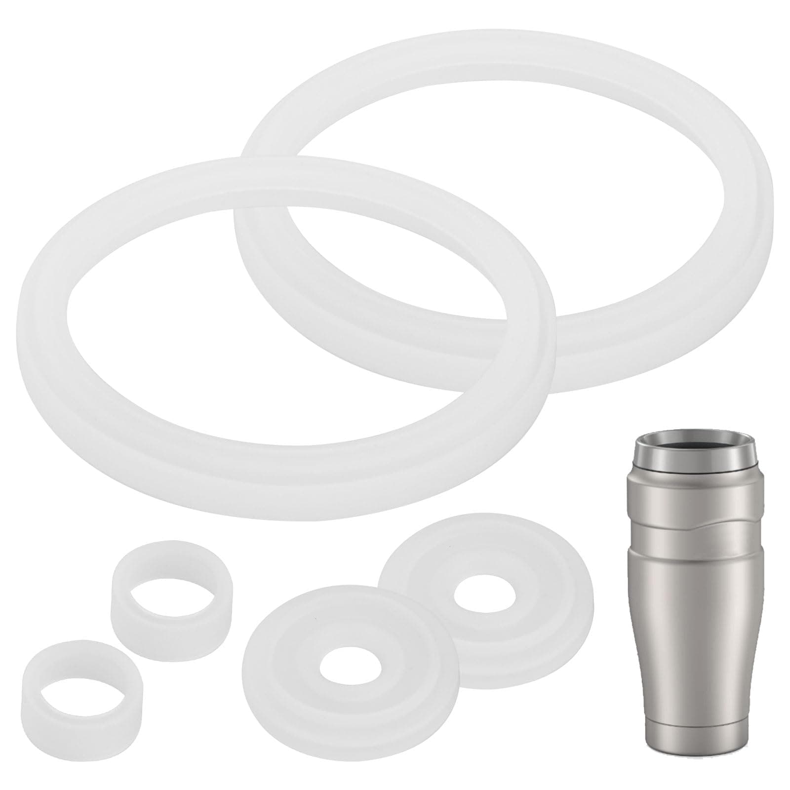 Replacement Gaskets Compatible with Thermos Stainless King 16 Ounce Travel Tumbler Mug Gaskets Seals, Fits Stainless King and Comparable Travel Tumblers Mugs - Food Silicone Seal Without Leakage (2)