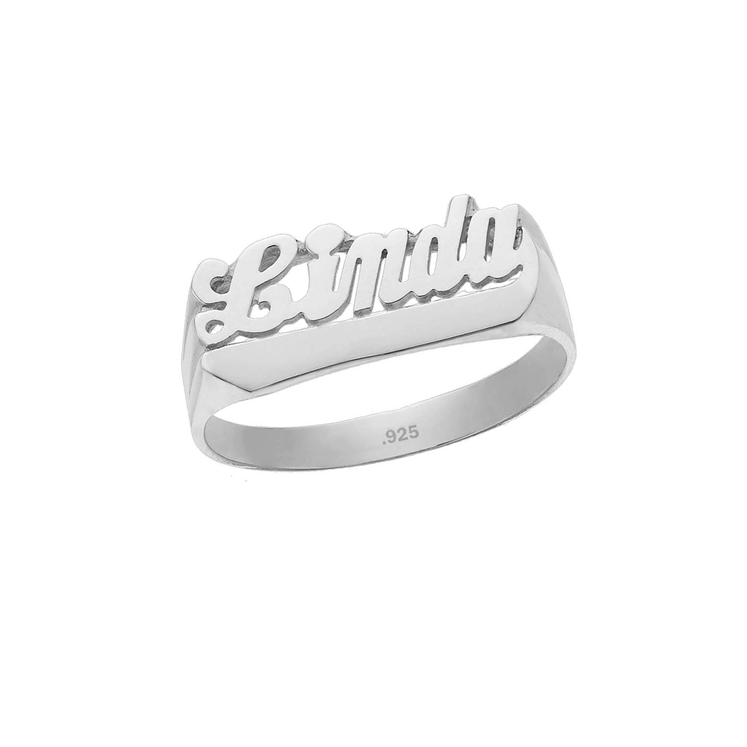 Silver Jewelry ArcadeName Ring Sterling Silver - Personalized Custom Ring with Name of Your Choice Size 5 thru 10 Made in USA
