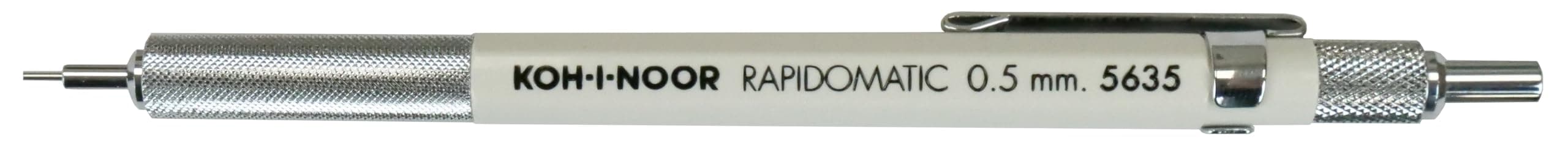 KOH-I-Noor Rapidomatic Mechanical Pencil, .5mm Lead, White, 1 Each (5635)