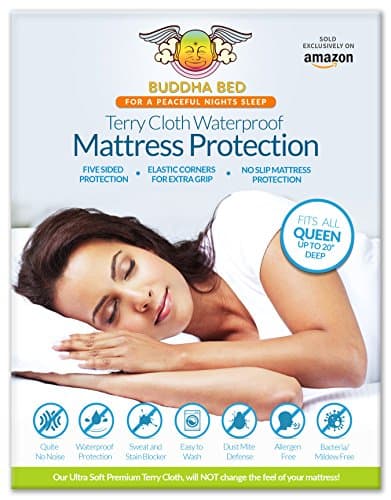 Queen Mattress Protector for Mattress Protection, Incontinence and Bed Wetting Mattress Protector. Mattress Protector Zippered. Mattress Encasement Queen. Mattress Protector Waterproof.