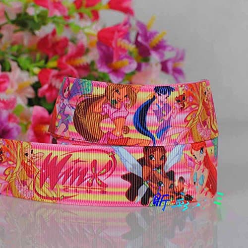 10 Yards 1" 25mm Winx Club Cartoon Printed Grosgrain Ribbon for Kids Diy Hairbow Craft No.9587235