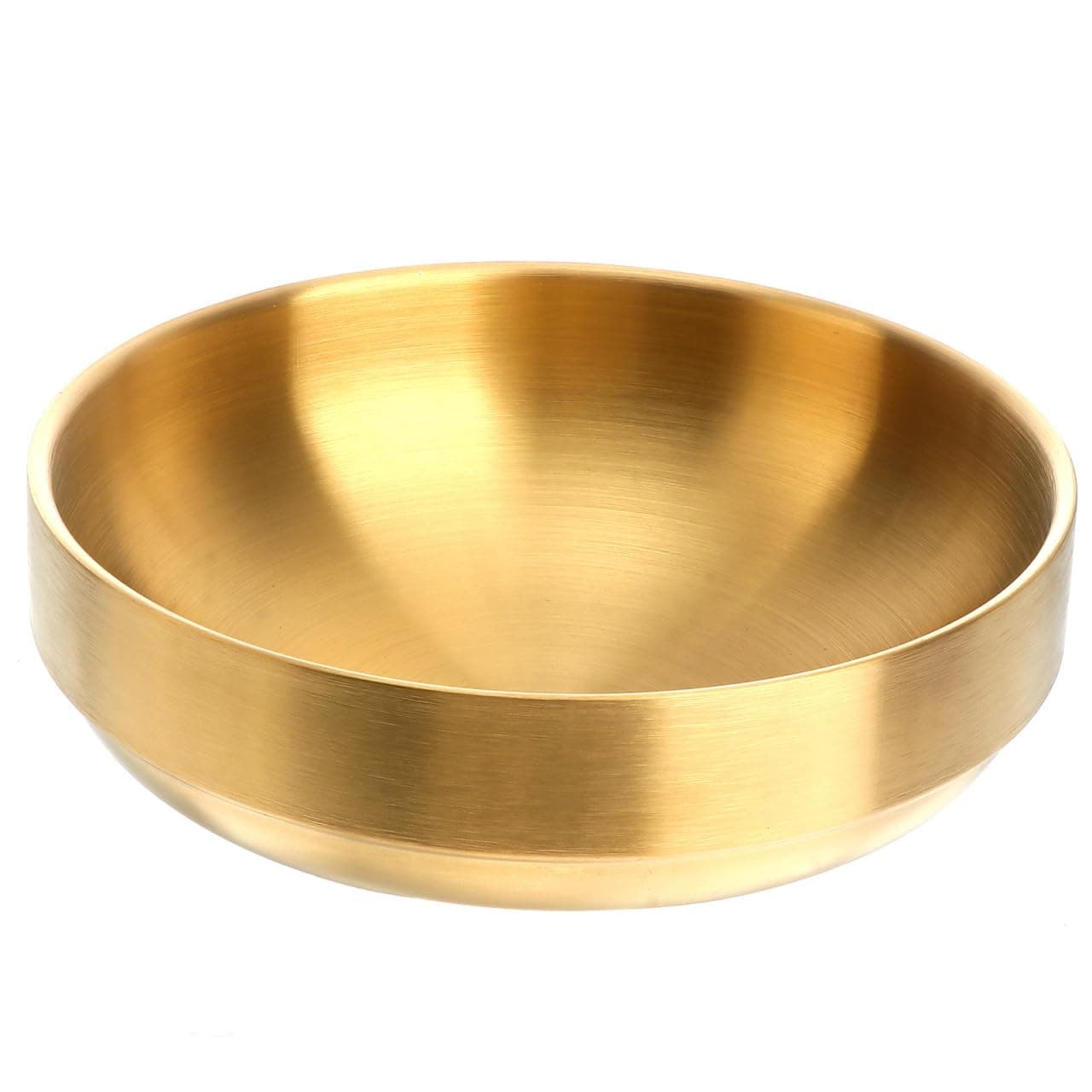 Stainless Steel Double-walled Bowl Insulated Snack Bowl for Household Use Gold Bibimbap Serving Dish for Hot Cold Foods