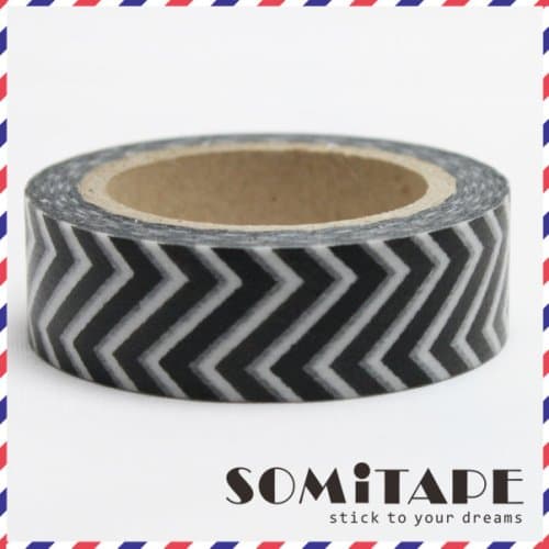 Thin Black Zig Zag Washi Tape, Craft Decorative Tape