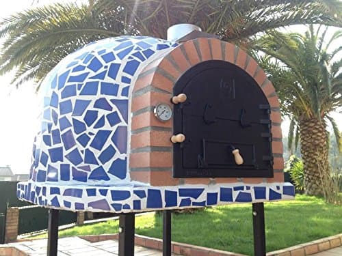Garden Secrets Mediterrani Blue Mosaic - Outdoor Wood Fired Pizza Oven - 110cm Insulated