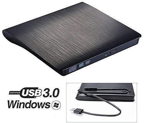 Techno Hight® External DVD Drive USB 3.0, Portable CD RW Optical Drive Burner Writer for Windows 10/8/7 Laptop Desktop PC