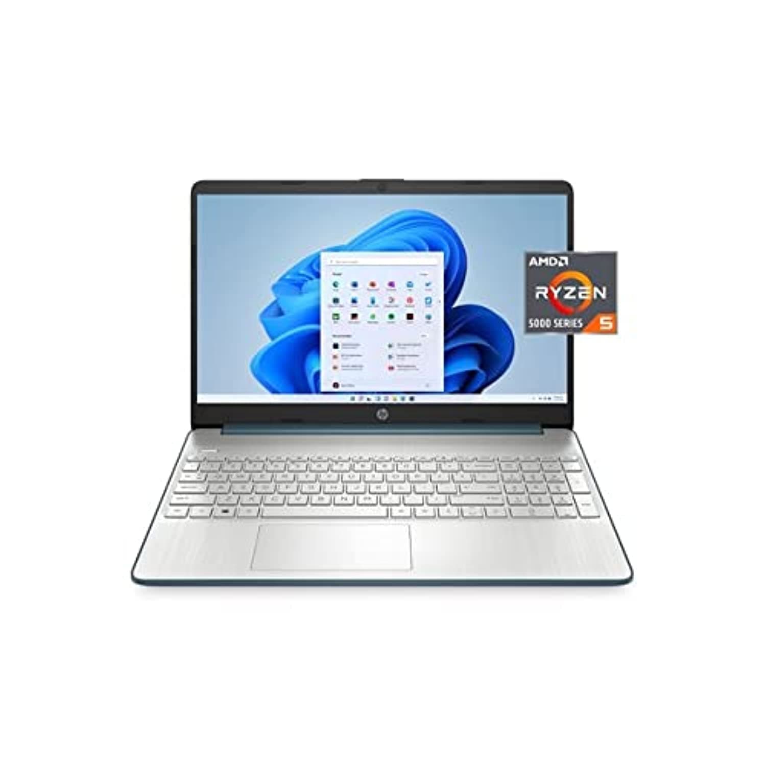 Newest HP 15.6" Laptop , FHD, AMD R5-5500U, 8GB RAM, 256GB SSD, USB Type-C and USB Type-A , HDMI, Built-in Microphone/ Webcam, Windows 11, Spruce Blue