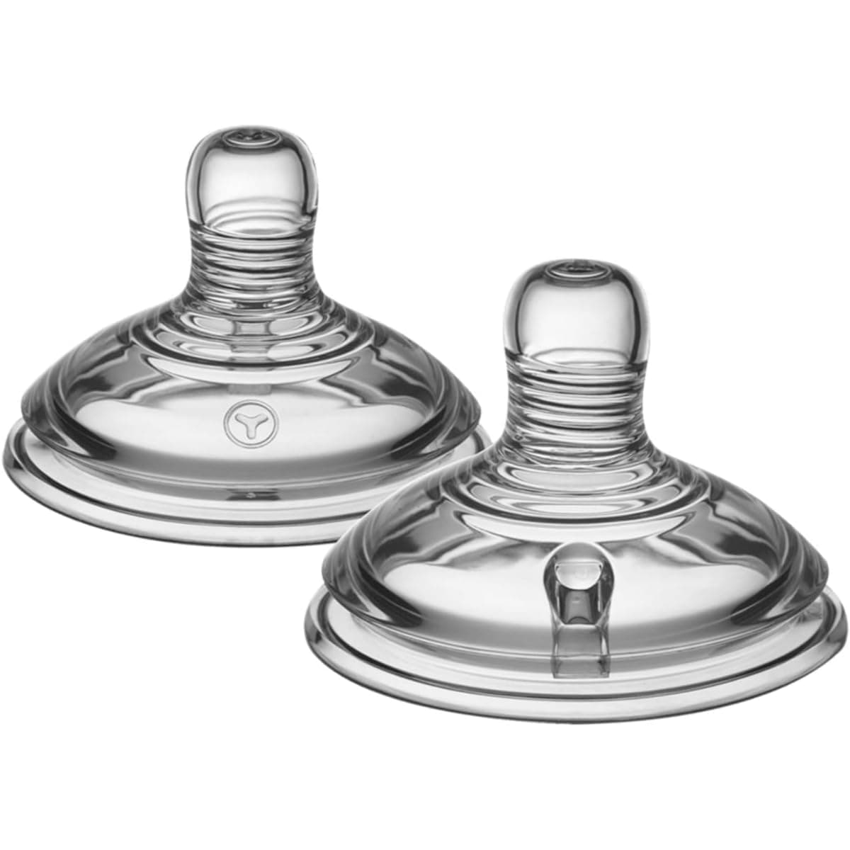 Natural Start Baby Bottle Teats, Thick Flow, 6+ Months, Breast-Like for a Natural Latch, Anti-colic Valve, Soft Silicone, Pack of 2