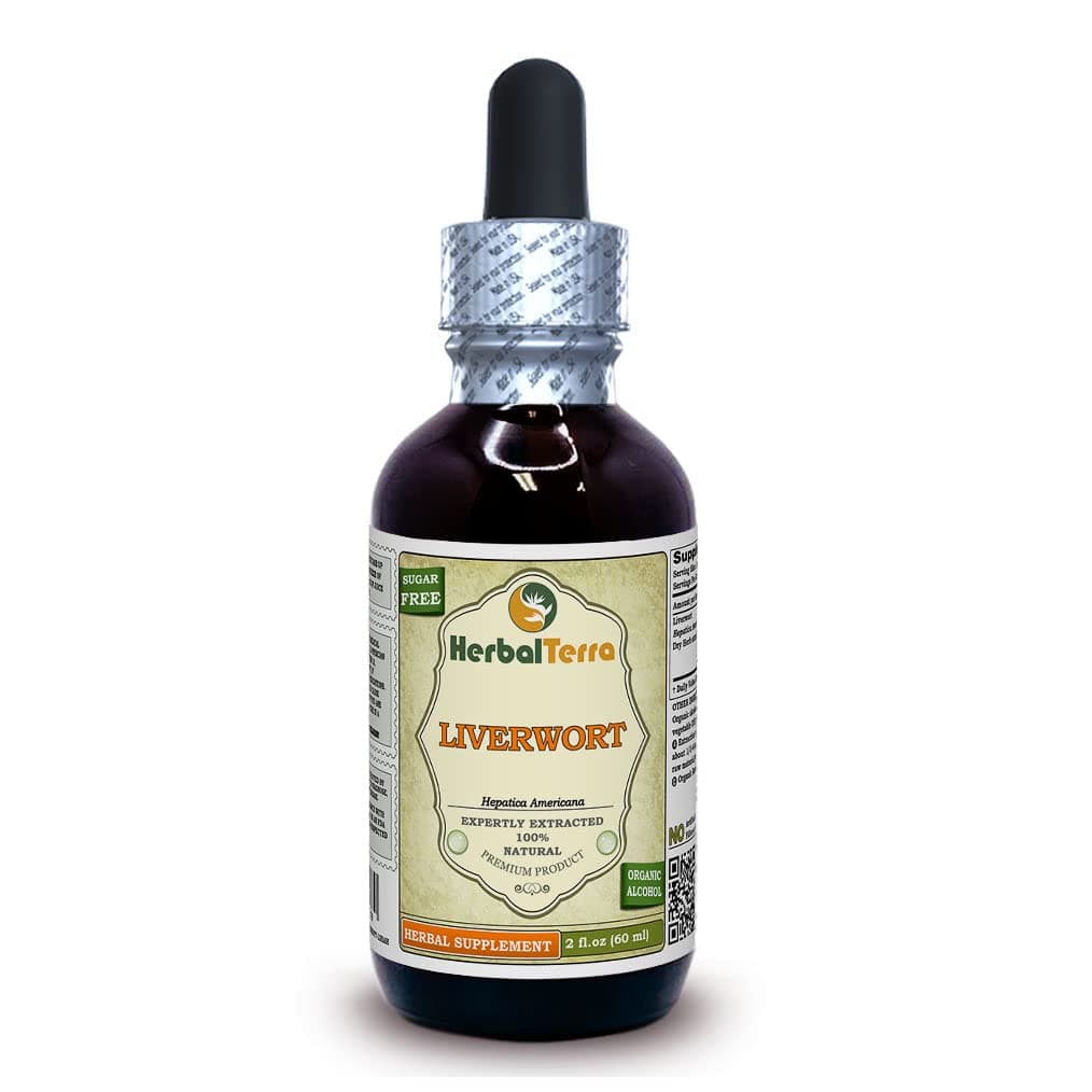 Liverwort (Hepatica Americana) Tincture, Dried Herb Liquid Extract 2 oz