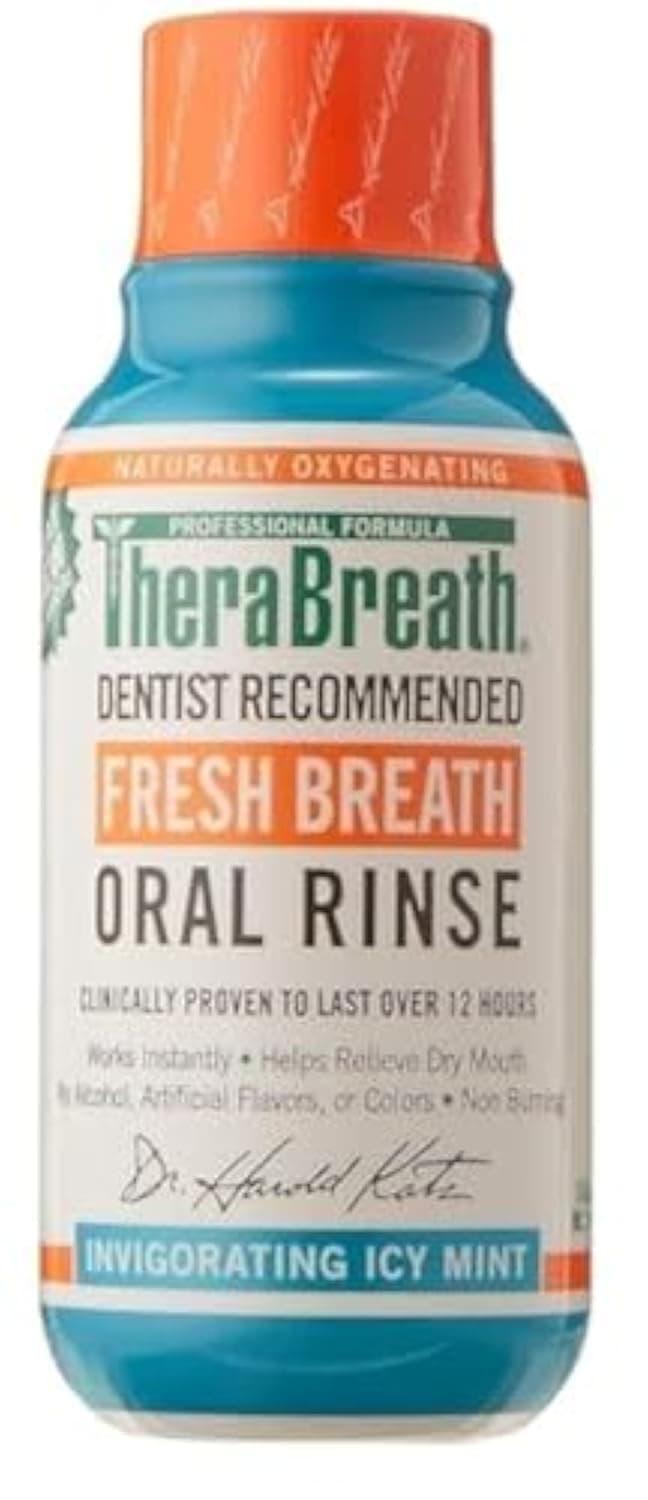 TheraBreath Fresh Breath Dentist Formulated Oral Rinse - Icy Mint Flavor, 3 Ounce