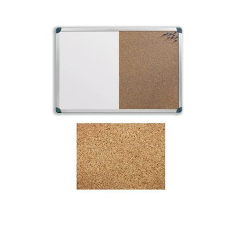 Combination Noticeboard, Pinable Cork & Whiteboard 900x600mm