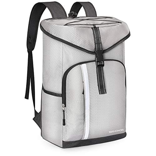 SEEHONOR Insulated Cooler Backpack Leakproof Soft Cooler Bag Lightweight Backpack Cooler for Lunch Picnic Hiking Camping Beach Park Day Trips, 30 Cans