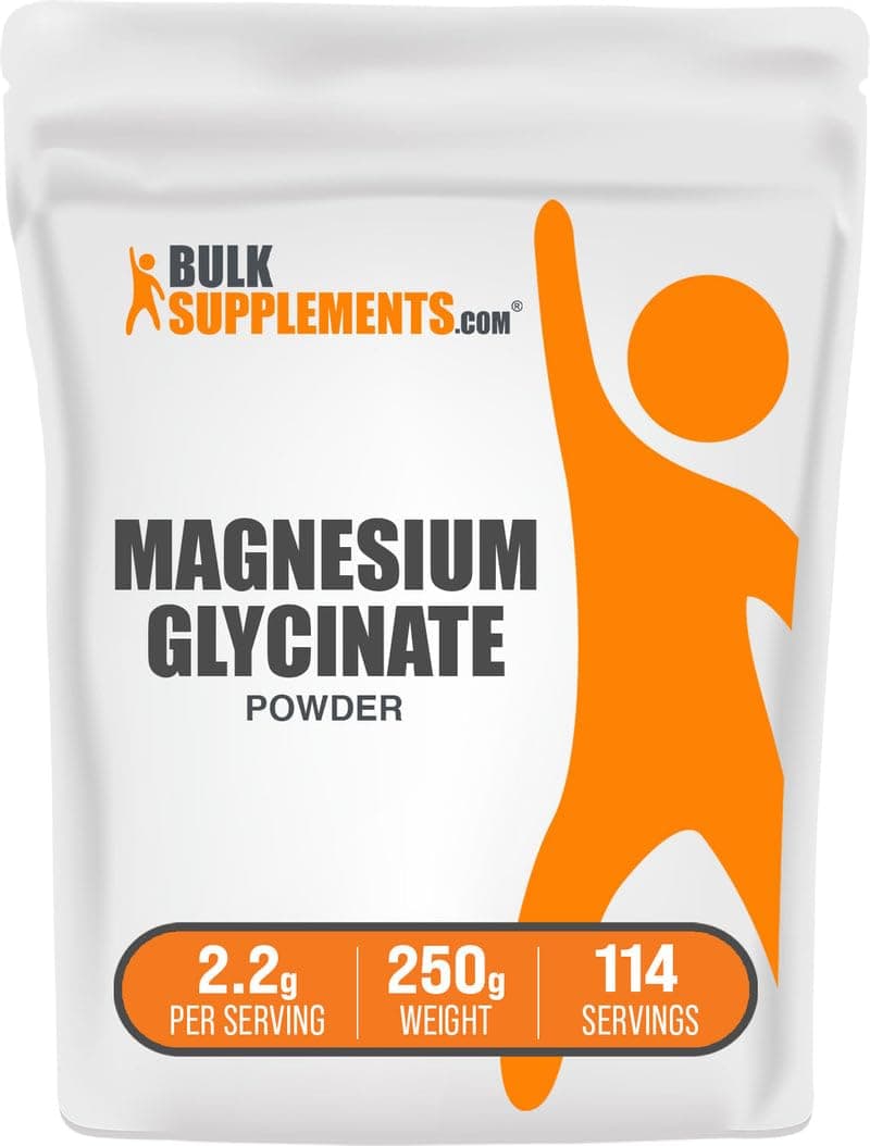 BulkSupplements.com Magnesium Glycinate Powder - Magnesium Glycinate 300mg, Highly Absorbable - Gluten Free, 2.2g per Serving, 250g (8.8 oz) (Pack of 1)
