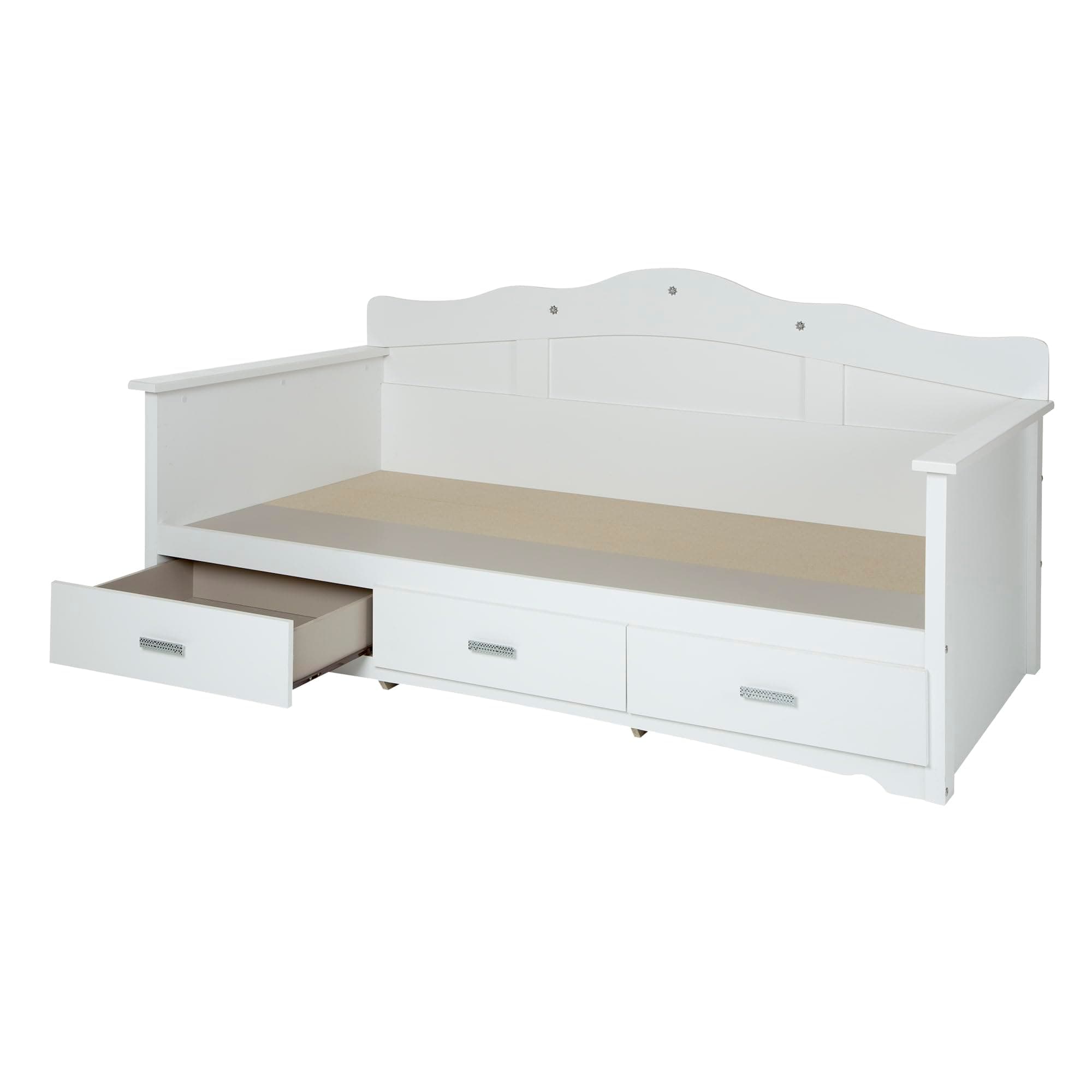 Tiara Kids Twin Daybed with 3 Storage Drawers, Pure White