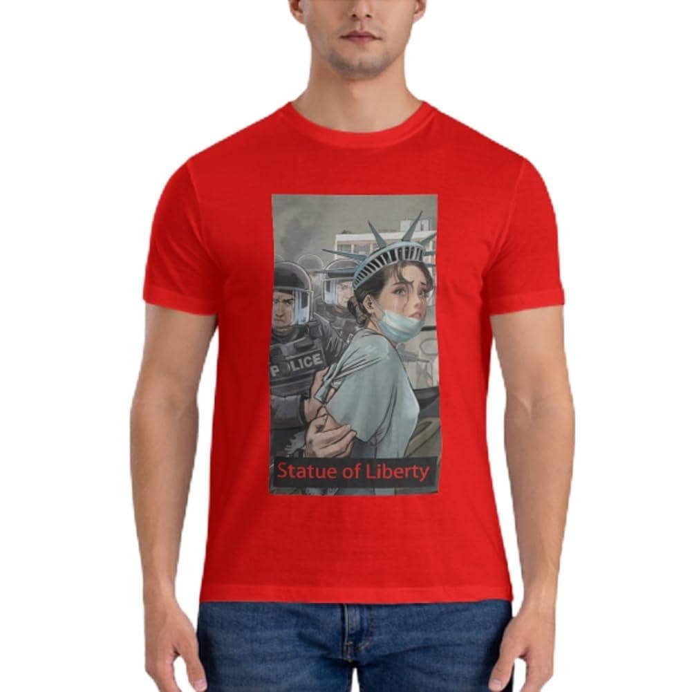 Freedom Tee - Awe-Inspiring Statue of Liberty and Palestine Motif - Must-Have T-Shirt for Students