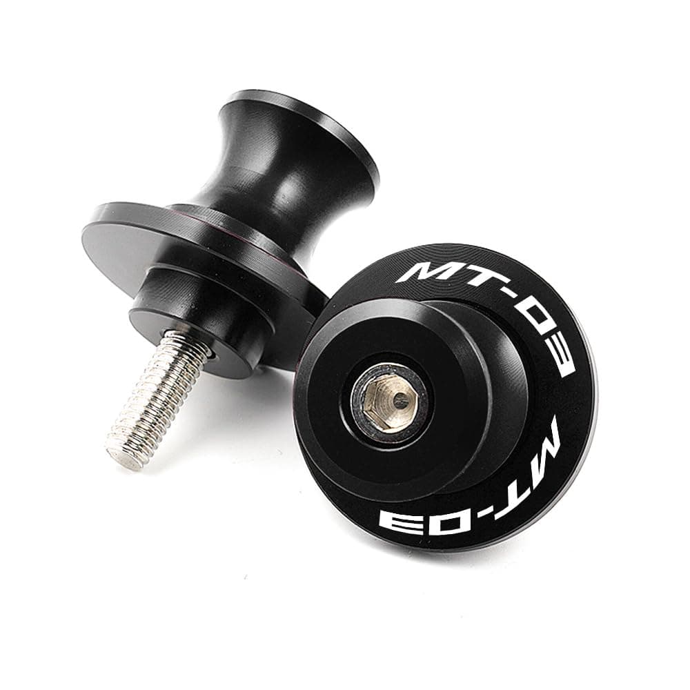 MOWOK Fit For YAMAHA MT-03 MT03 2015 2016 2017 2018 2019 2020 2021 2022 2023 2024 2025 2026 Motorcycle 6MM Swingarm Spools Slider M6 Stand Screws (Black)