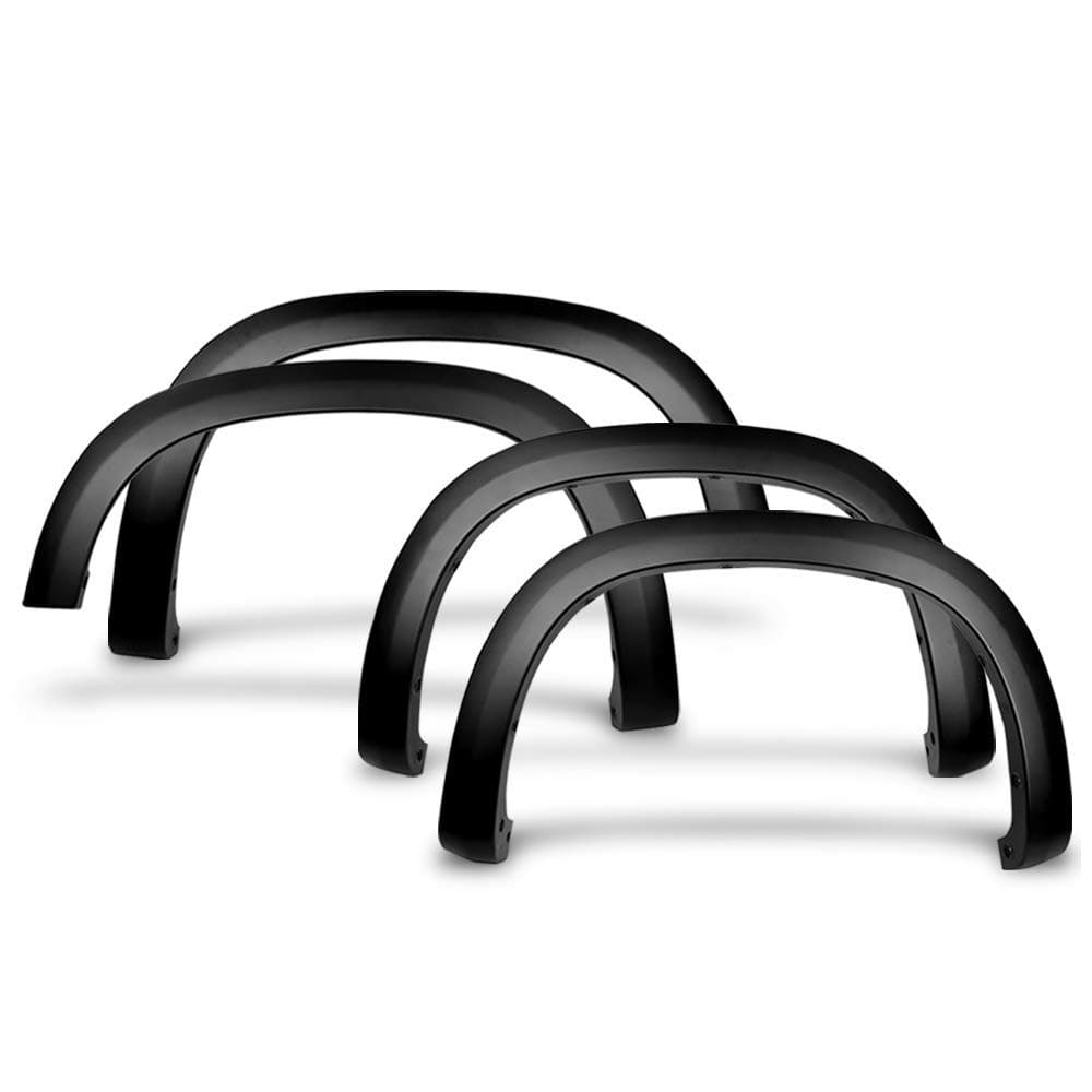 FREEMOTOR802 Fender Flares Compatible with 2019-2023 Chevrolet Silverado 1500, Factory Style Textured Black PP Pickup Fender Flare Wheel Cover Guard Protector Extension 4PCS