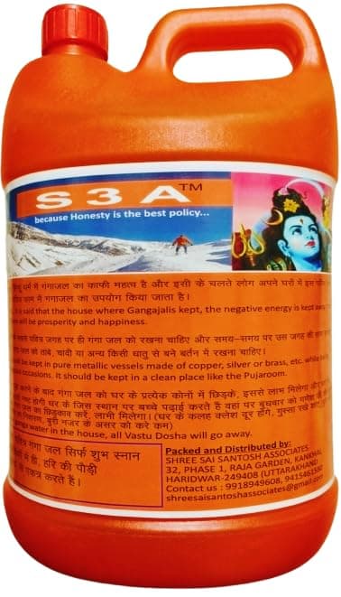 S3A GangaJal 11 litres Ganga Jal of Harki-Pauri 'Bramakund' Haridwar Gangajal Water| Brand- S3A (11 Litre)
