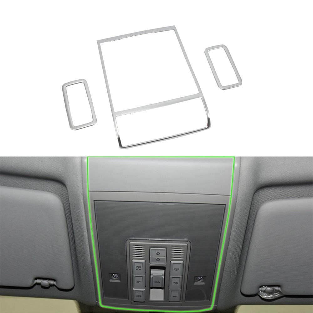 Oubolun OBL for Atlas Teramont 2017-2019 ABS Matte Interior Front Rear Reading Light Lamp Cover Trim 3pcs Accessory Stylish