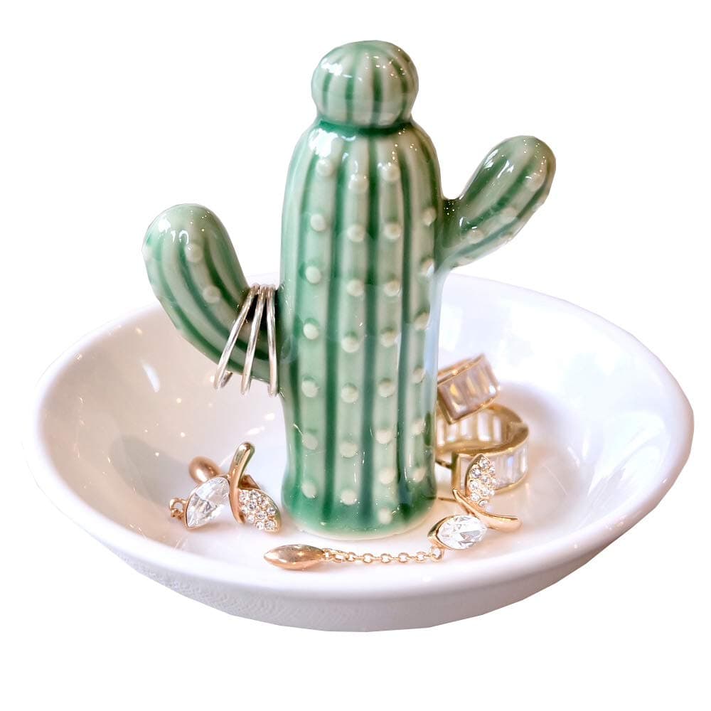 PUDDING CABIN Cactus Ring Holder Dish, Decorative Cactus Decor, Birthday & Christmas Gifts for Women & Girls