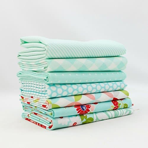 Basics - Aqua - Fat Quarter Bundle (BC.BA.AQ.7FQ) by Bonnie and Camille for Moda