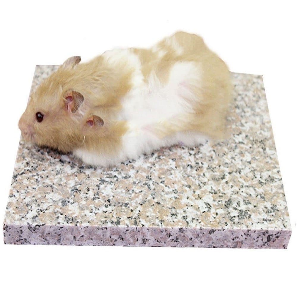 emoursHamster Chinchilla Chiller Cool Granite Stone Small Animal Habitat Decor, 7.8 x 5.9 inch