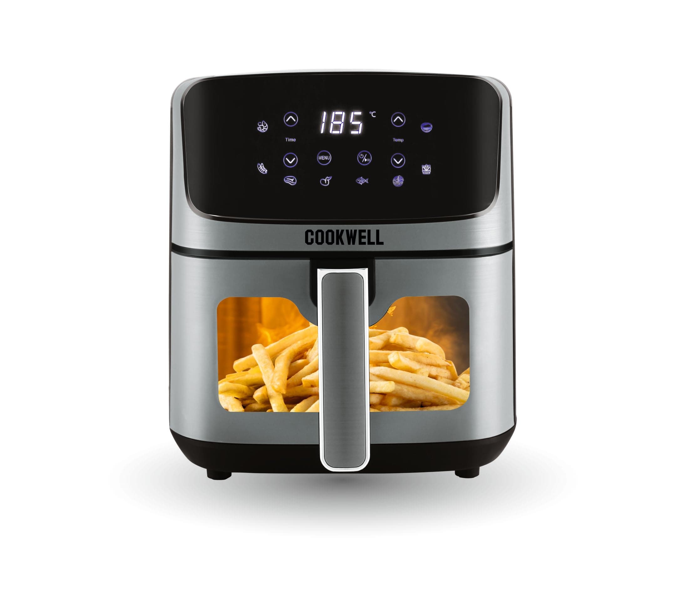 Air Fryer - 5L With See Through Window - 1400W (Grey & Black)