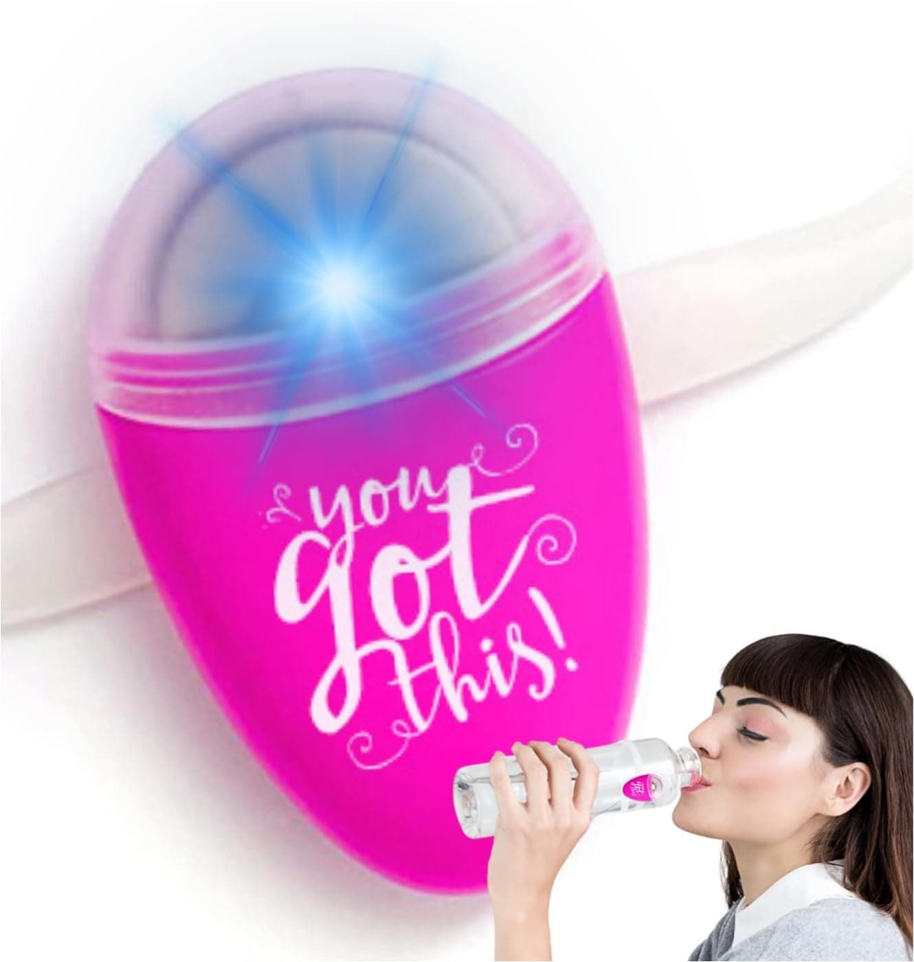 Smart hydration reminder to drink more water, fits most bottles, lighting technology follows when you hydrate (YouGotThis)