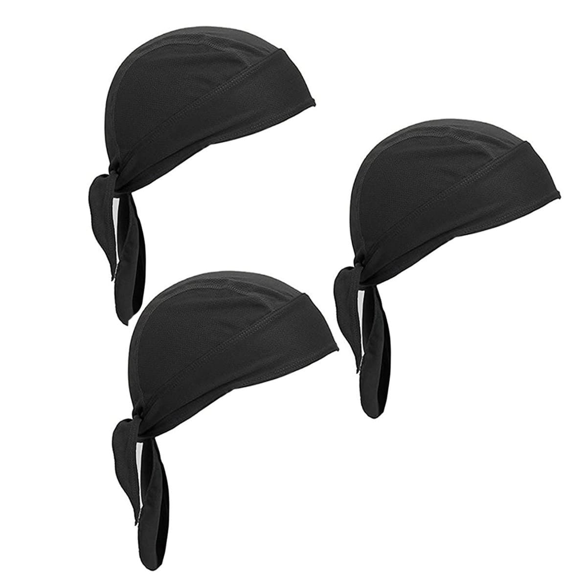 Sweat Wicking Beanie Cap Skull Cap Outdoor Head Wrap for Men and Women Pack of 3 Cycling Hat Motorcycle Biker Cap