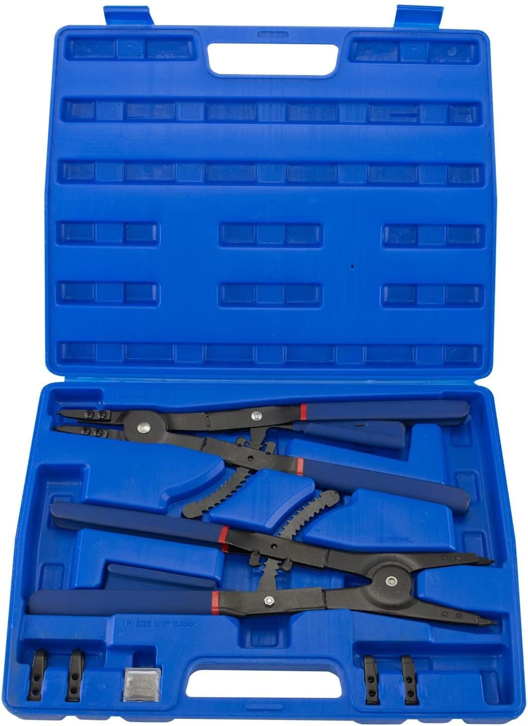 Hiltex 02016 16" Snap Ring Plier Set, 2 Piece,External and Internal Pliers, Straight, 45°, 90° Tips