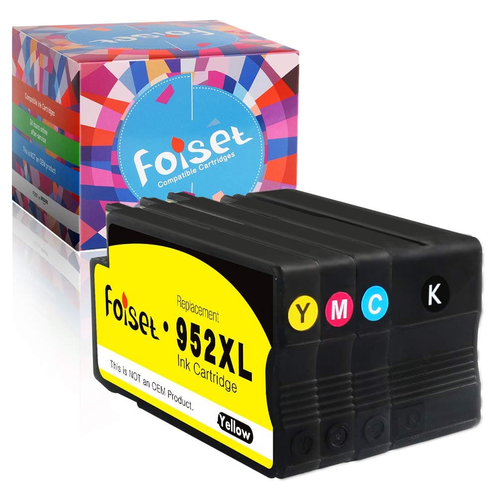 Foiset Remanufactured 952XL Ink Cartridge Replacement for HP Officejet Pro 8715 8725 8720 8740 8710 8210 8702 8216 7720 7740 8730 Printer Black Cyan Yellow Magenta 4 Pack