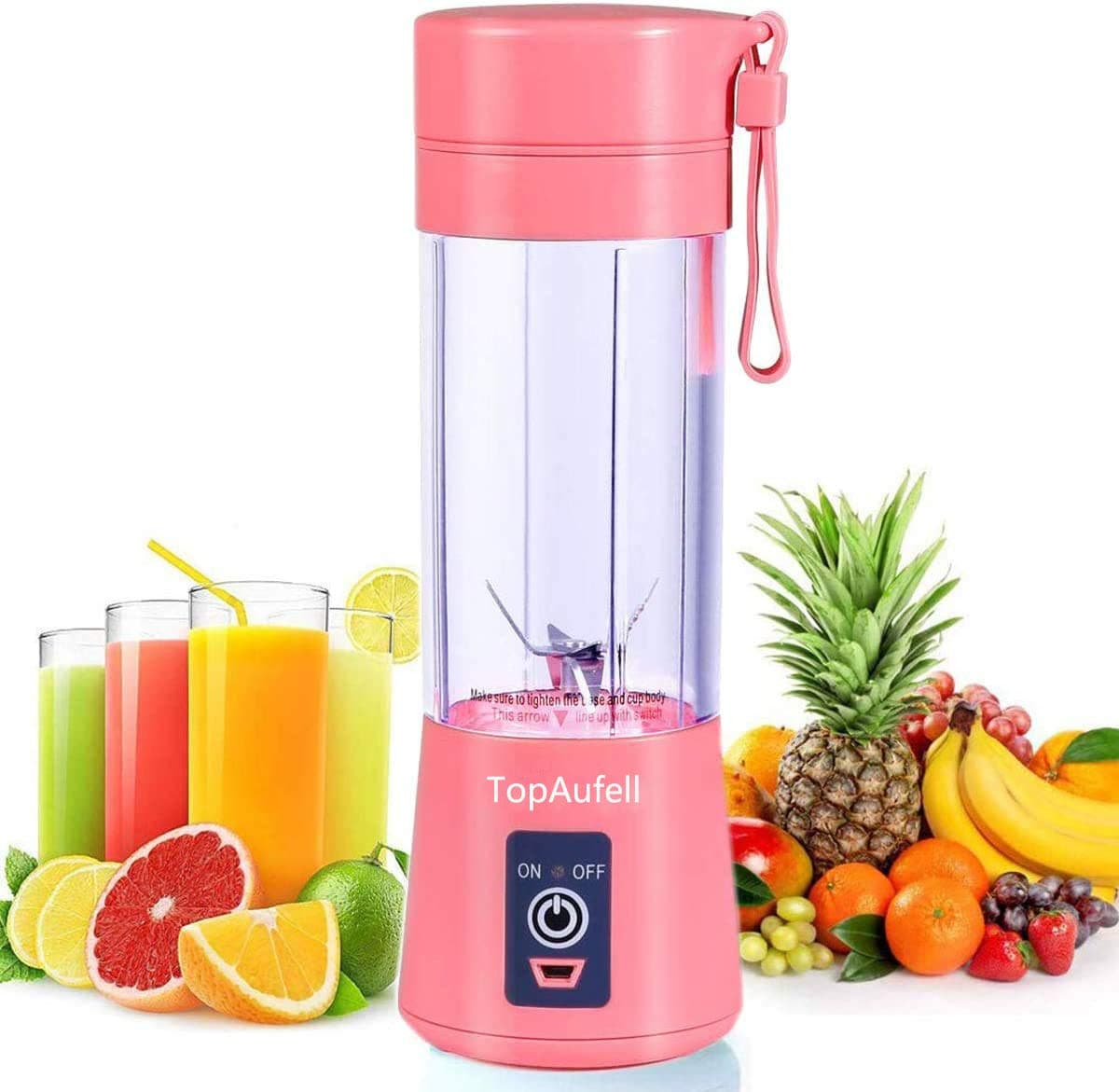 Portable blender, Personal mini Size Blender for Smoothies and Shakes, Six blades in 3D for Superb Mixing, 13oz/380ML USB Rechargeable Juicer Cup, 2000mAh Powerful Handheld Fruit Mixer Machine