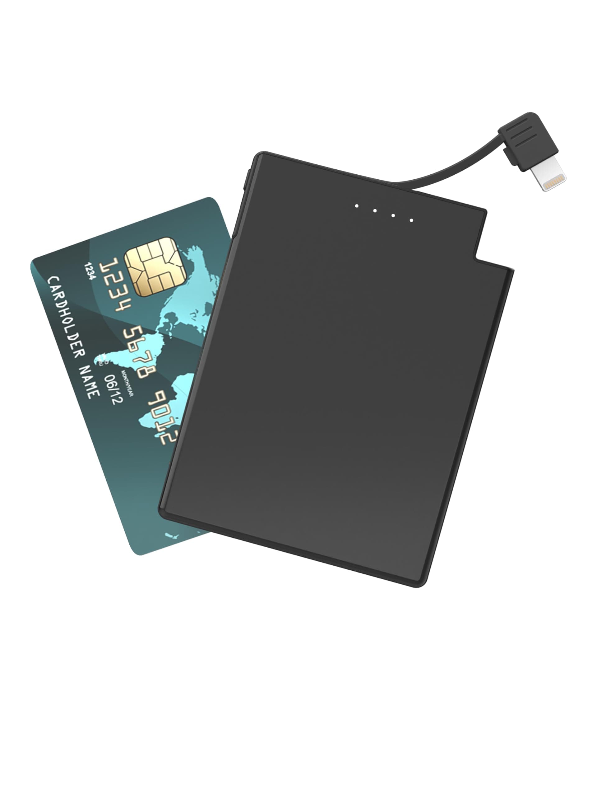 Auskang 3500mAh Ultra-Thin Portable Charger Built-in Cable(MFi Apple Certified) External Backup Tiny Battery Pack Ultra Thin Power Bank for iPhone Devices